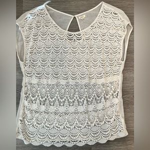 Aerie White Lace Shirt